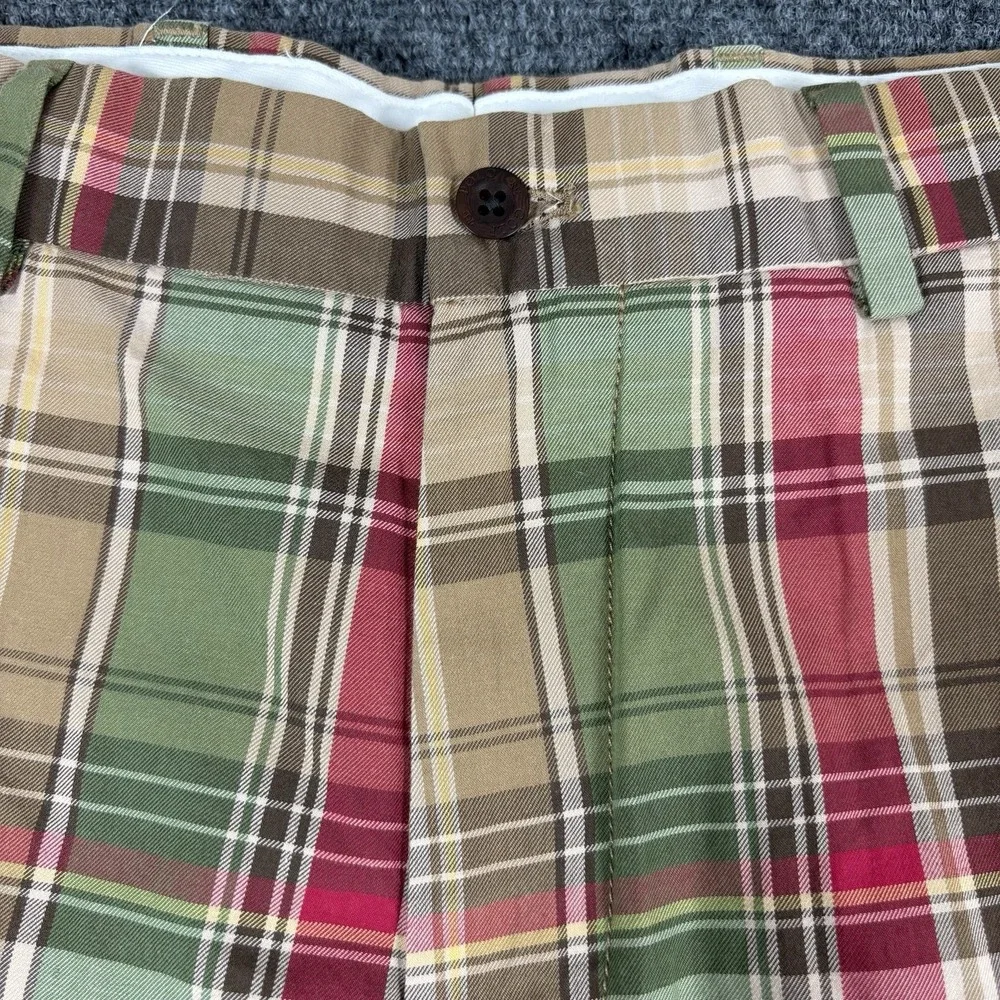 POLO Golf Ralph Lauren Men's 32x10 Shorts Madras Plaid Links Fit Flat Front Prep